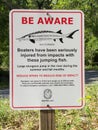 Sturgeon Warning Sign Royalty Free Stock Photo