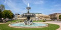 Stuttgart city Castle square Schlossplatz with fountain travel panorama in Germany Royalty Free Stock Photo