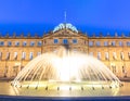 Stuttgart city center, Germany at dusk Royalty Free Stock Photo