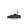 Stuttgart city skyline silhouette vector logo illustration