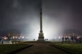 Stuttgart Fireworks Schlossplatz Smoke New Year Celebration Ominous Fog Night Spotlights Explosions Fire 2016 2017