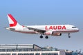 Laudamotion Airbus A320 airplane at Stuttgart airport