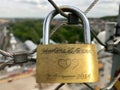 Love Lock at the construction site at Stuttgart main station for the Stuttgart21 railway project