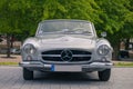 Front view of a Mercedes-Benz 190 SL cabrio german oldtimer car at the Cars & Coffee event at the Mercedes-Benz Museum Royalty Free Stock Photo