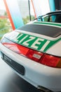 Stuttgart, Germany, August 17, 2023: Porsche police car in green coloring