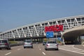 Stuttgart, Germany - Carpark bridge over A8 highway with Bosch ad