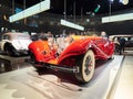 Stuttgart, GERMANY - DECEMBER 29, 2018: Old and new cars exhibit in the Mercedes-Benz museum in Stuttgart, Germany Royalty Free Stock Photo