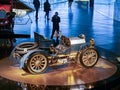 Stuttgart, GERMANY - DECEMBER 29, 2018: Old and new cars exhibit in the Mercedes-Benz museum in Stuttgart, Germany Royalty Free Stock Photo
