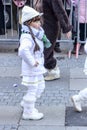 Beautiful baby majorette at Carnival parade, Stuttgart