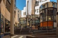 STUTTGART,GERMANY - February 24,2019:Hauptstaetter Strasse This is the entrance to the underground tram station Rathausplatz