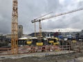 Visitors inspecting the construction site at Stuttgart main station for the Stuttgart21 railway project