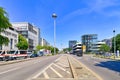 Stuttgart, Germany - July 2020: German federal roads called `B14` and `B27` leading through city center of Stuttgart