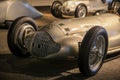 Stuttgart, Germany - July 5 2022: Historic collection of Mercedes racing cars and other brand in Mercedes-Benz Welt