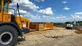 Construction site of the Stuttgart21 railway project with huge machinery at the Stuttgart Airport: Here the trains will
