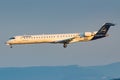 Lufthansa Bombardier CRJ-900 airplane at Stuttgart airport Royalty Free Stock Photo