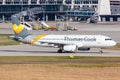 Thomas Cook Airbus A320 airplane Stuttgart airport Royalty Free Stock Photo