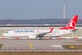 Turkish Airlines Boeing 737 airplane at Stuttgart airport Royalty Free Stock Photo