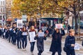 Stuttgart, Germany - October 19, 2019: Demonstration against human trafficking. Not for sale. Human is not a product Royalty Free Stock Photo