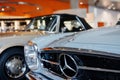 STUTTGART, GERMANY - OCTOBER 16, 2018: Mercedes Museum. Focused photo. Nice looking old retro cars at the auto show