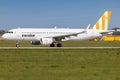 Stuttgart, Germany - October 3th, 2023: Condor Airbus A320 approaching Stuttgart airport Royalty Free Stock Photo