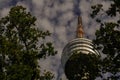 STUTTGART,GERMANY - SEPTEMBER 29,2019: The TV Tower This old building is in Jahnstrasse,outside of the city and in the woods