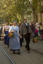 Volksfest in Stuttgart. The march through the city center. Royalty Free Stock Photo