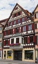 Stuttgart, old town, Tubingen region, Germany. Motley colorful traditional german bavarian houses along street Royalty Free Stock Photo