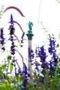 Stuttgart Siegesaeule Schlossplatz Column Statue Flowers Ground Royalty Free Stock Photo