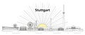 Stuttgart cityscape line art vector illustration Royalty Free Stock Photo