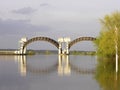 Stuw Driel, the weir in river Rhine (Nederrijn, th