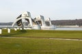 Stuw Driel, the weir in river Rhine (Nederrijn, th