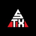 STX triangle letter logo design with triangle shape. STX triangle logo design monogram. STX triangle vector logo template with red Royalty Free Stock Photo