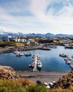 Stykkisholmur harbor in a sunny summer day