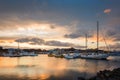 Stykkisholmur harbour at sunset