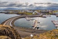 Port buildings in the small town of Stykkisholmur, Iceland