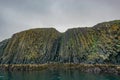 Stykkisholmur, Iceland: Columnar basalt rock formation of a small island
