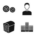 Style, bakery and or web icon in black style. profession, education icons in set collection.