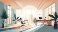 style big room Office Realistic illustration background , generated by AI