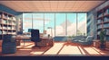 style big room Office Realistic illustration background , generated by AI