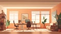 style big room Office Realistic illustration background , generated by AI