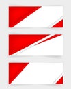 3 Style Blank Template Red and White Banner with Rope, for Indonesia Independence Day Celebration Day and other Related