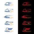 5 style blue red and yellow truck logo vector design