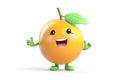 funny illustration of happy cute cartoon pomelo, Generative AI