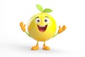 funny illustration of happy cute cartoon pomelo, Generative AI