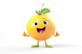 funny illustration of happy cute cartoon pomelo, Generative AI