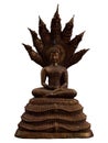 A style of Buddha with a naga over His head clipping path Royalty Free Stock Photo