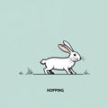 Style is clean and minimalistic with fine linework outlining the rabbit Royalty Free Stock Photo