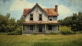 style distressed house Royalty Free Stock Photo
