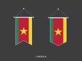 2 style of Cameroon flag. Ribbon versions and Arrow versions. Both isolated on a black background