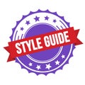 STYLE GUIDE text on red violet ribbon stamp